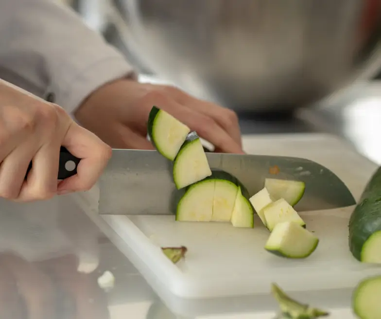 Préparation des courgettes